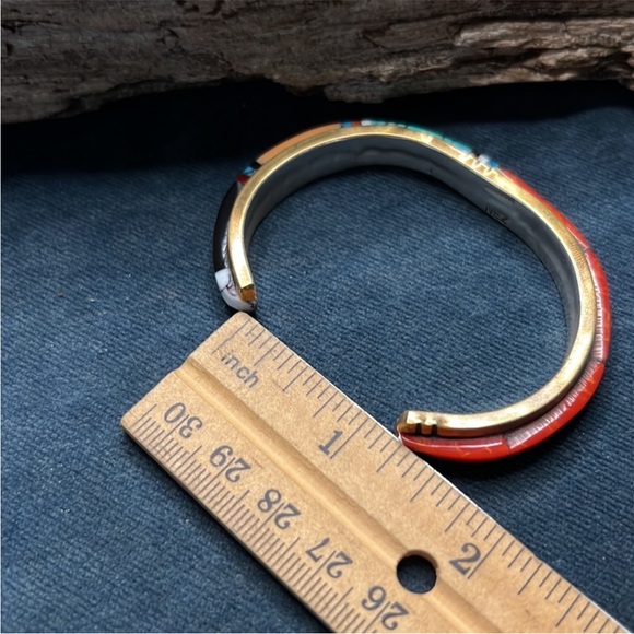 Colorful Inlay Bangle Bracelet - Picture 6 of 9